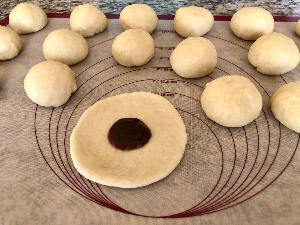 shaping the dough for the buchteln recipe