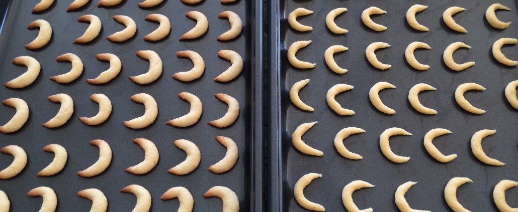 Baking German Vanilla Horn Cookies