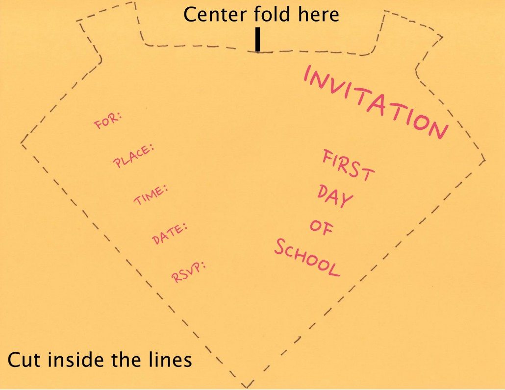 Yellow invitation template for First Day of School