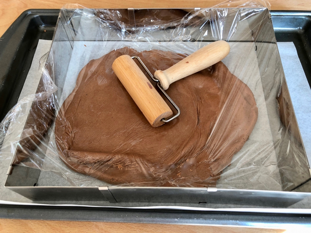 Rolling the dough for the gingerbread