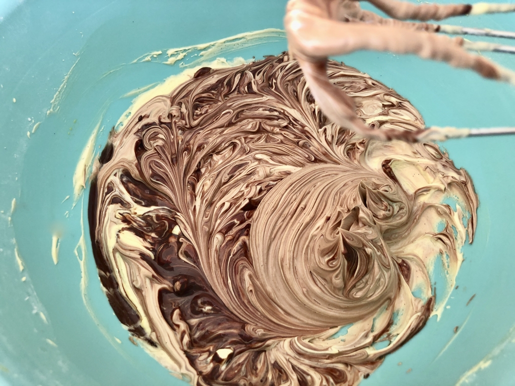 Adding chocolate to the batter