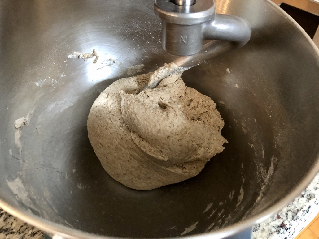 kneading of the dough for the homemade rye bread
