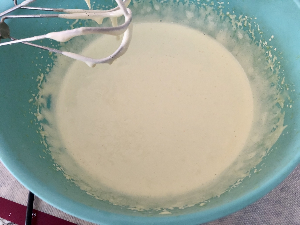 preparation of the batter for Hazelnut Cream Cake