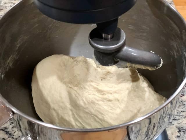 kneading of the simple German yeast dough