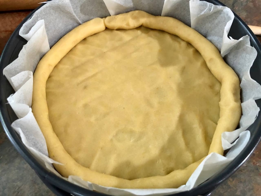 Preparation of shortcrust for White Chocolate Raspberry Cheesecake